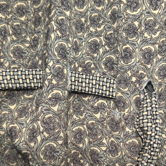 Vtg 90s Expo Floral Filigree Print Rayon Jumpsuit Romper High Waist size 12 - Picture 3 of 7